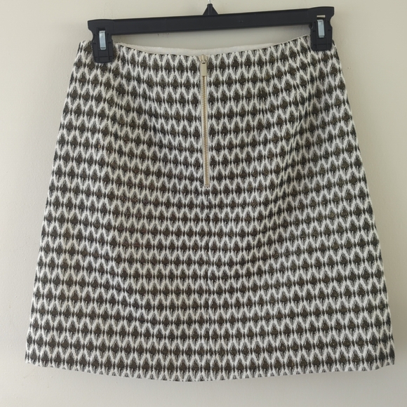 Loft cream gold sparkle textured skirt size 6 classic preppy - Picture 5 of 8